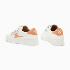 Vanessa Wu Baskets Eclair Camelia Blanc Et Orange A Scratchs New