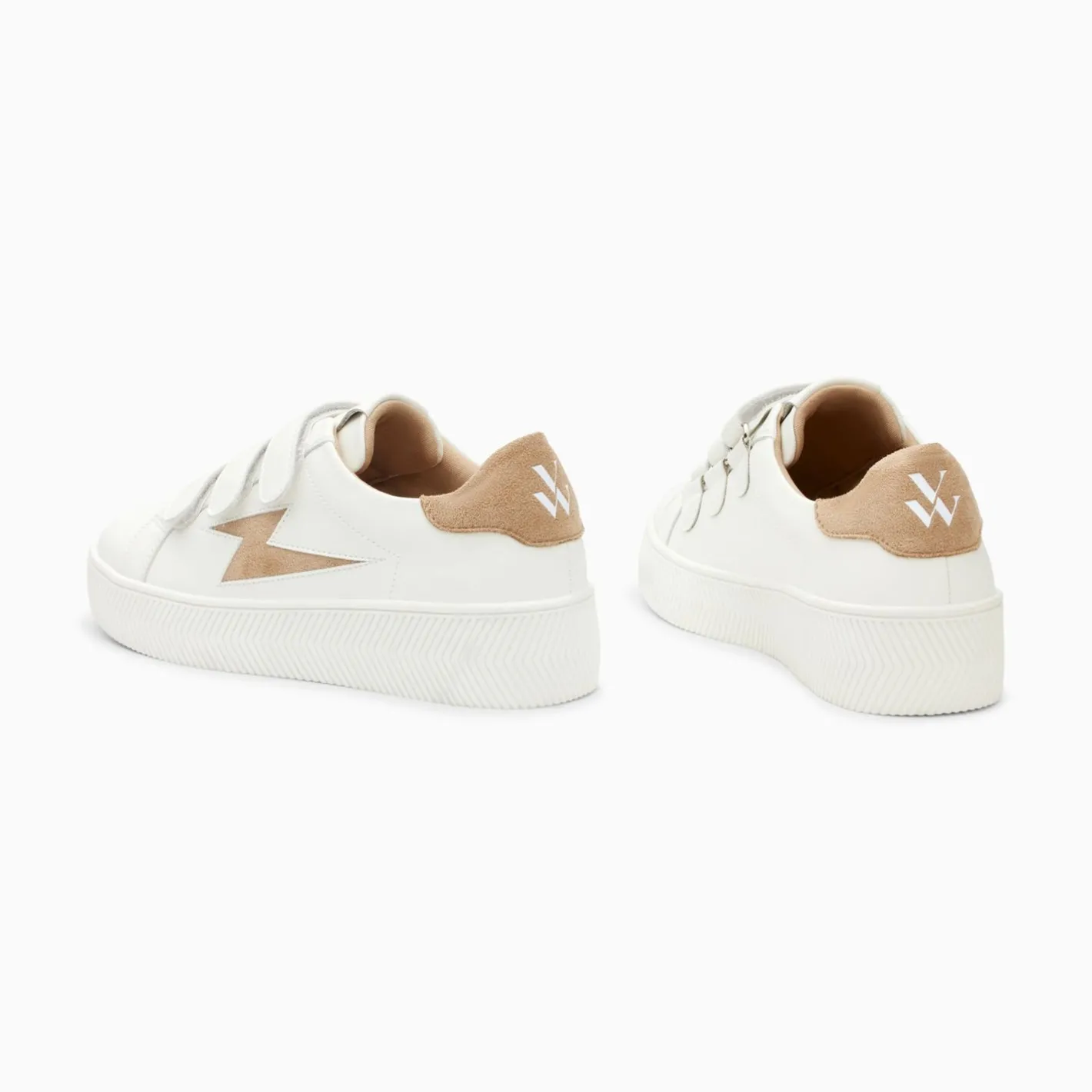 Vanessa Wu Baskets Eclair Camelia Blanc Et Beige A Scratchs Online