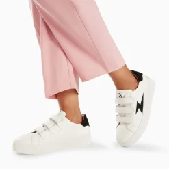 Vanessa Wu Baskets Eclair Camelia Blanc Et Noir A Scratchs Outlet