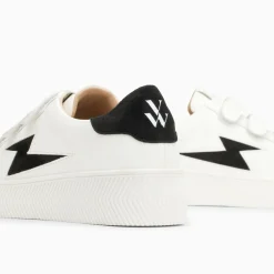 Vanessa Wu Baskets Eclair Camelia Blanc Et Noir A Scratchs Outlet