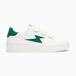 Vanessa Wu Baskets Eclair Camelia Blanc Et Vert Sapin A Scratchs Sale