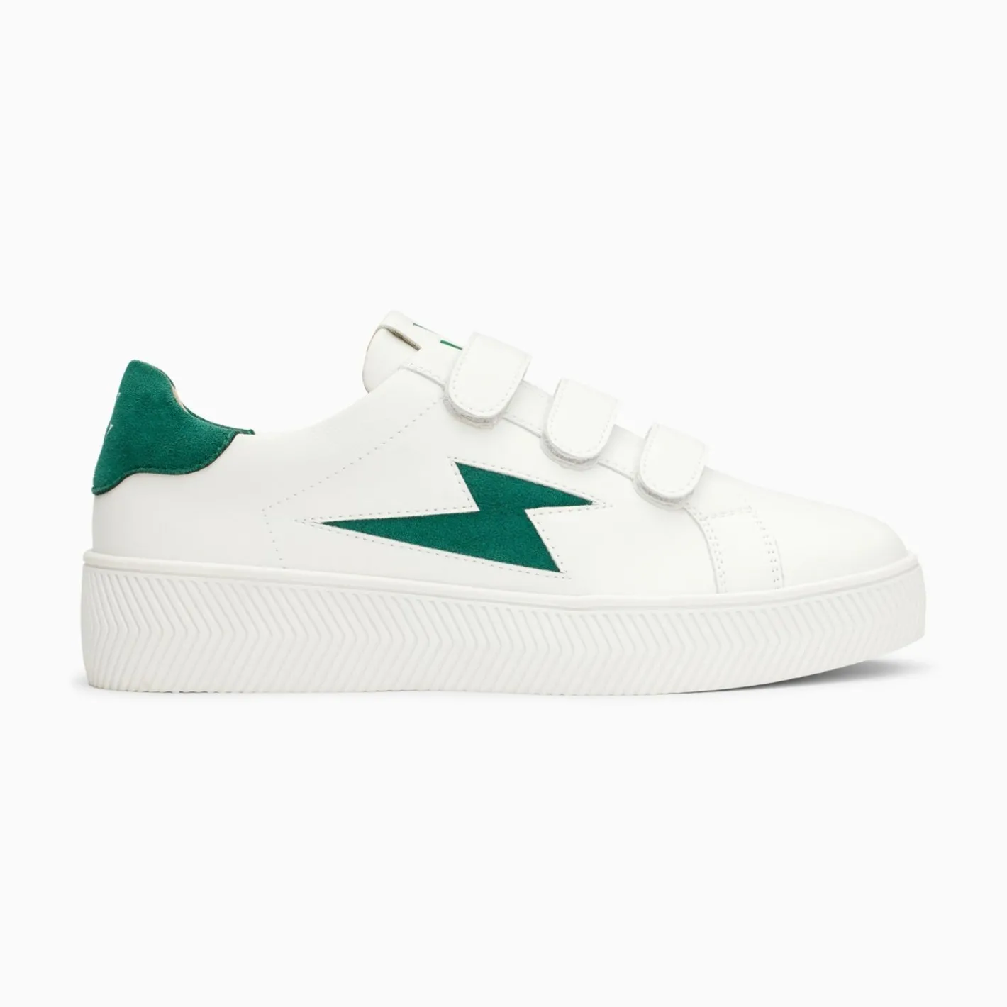 Vanessa Wu Baskets Eclair Camelia Blanc Et Vert Sapin A Scratchs Sale