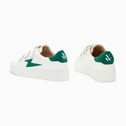 Vanessa Wu Baskets Eclair Camelia Blanc Et Vert Sapin A Scratchs Sale
