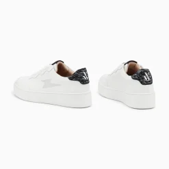 Vanessa Wu Baskets Eclair Carolane Blanc Et Noir Imprime Zebre A Lacets
