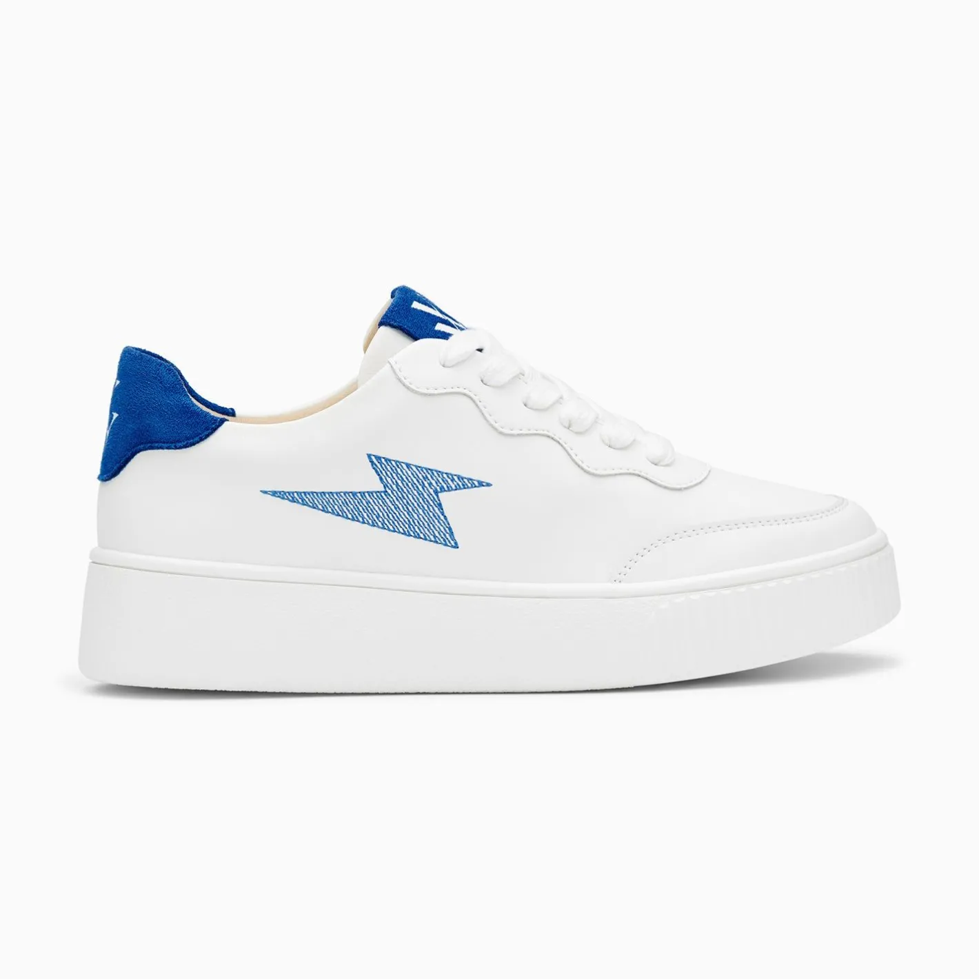 Vanessa Wu Baskets Eclair Carolane Blanc Et Bleu A Lacets Hot
