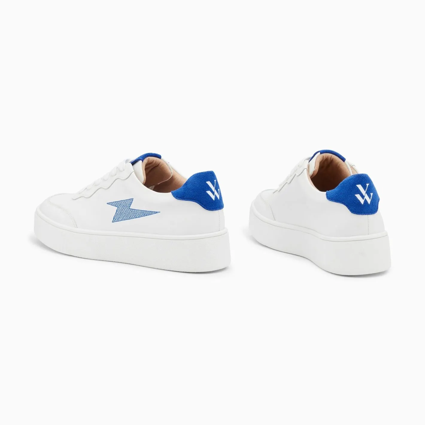 Vanessa Wu Baskets Eclair Carolane Blanc Et Bleu A Lacets Hot