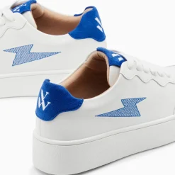 Vanessa Wu Baskets Eclair Carolane Blanc Et Bleu A Lacets Hot
