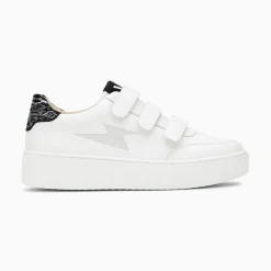 Vanessa Wu Baskets Eclair Damia Blanc Et Noir Imprime Zebre A Scratchs