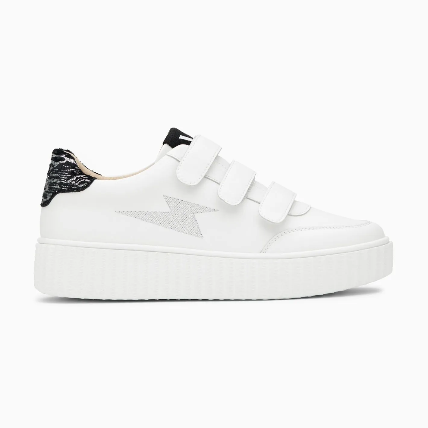 Vanessa Wu Baskets Eclair Damia Blanc Et Noir Imprime Zebre A Scratchs