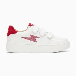 Vanessa Wu Baskets Eclair Damia Blanc Et Rouge A Scratchs Clearance
