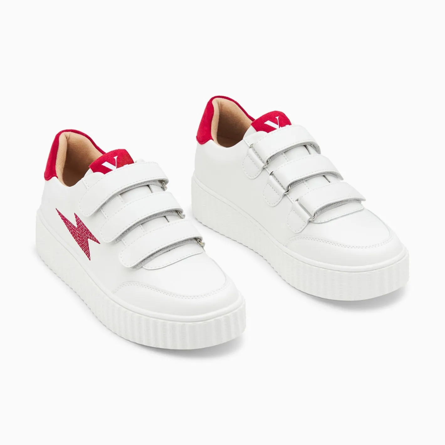 Vanessa Wu Baskets Eclair Damia Blanc Et Rouge A Scratchs Clearance