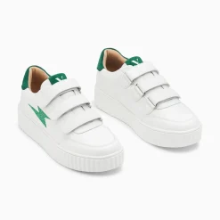 Vanessa Wu Baskets Eclair Damia Blanc Et Vert A Scratchs Outlet
