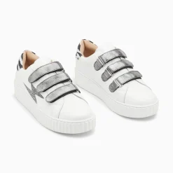 Vanessa Wu Baskets Eclair Darine Blanc Et Zebre A Scratchs Anthracite Online