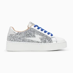 Vanessa Wu Baskets Eclair Elise Argent Paillete A Lacets Sale