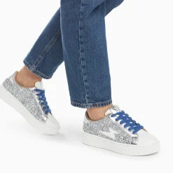 Vanessa Wu Baskets Eclair Elise Argent Paillete A Lacets Sale