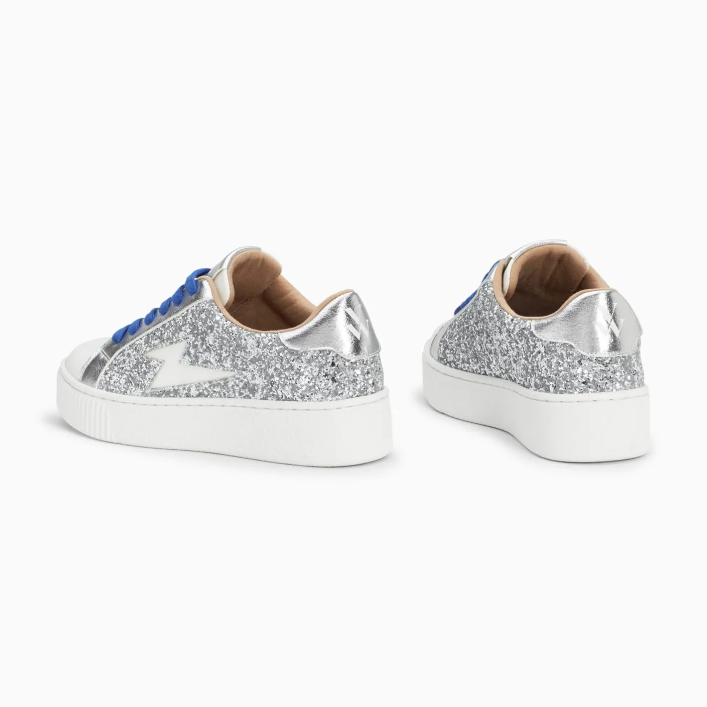 Vanessa Wu Baskets Eclair Elise Argent Paillete A Lacets Sale
