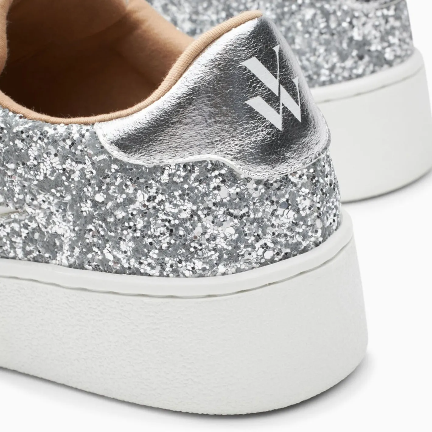 Vanessa Wu Baskets Eclair Elise Argent Paillete A Lacets Sale