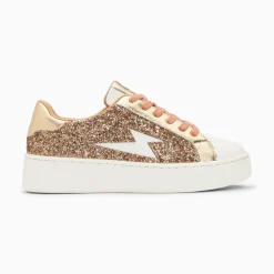 Vanessa Wu Baskets Eclair Elise Rose Gold Paillete A Lacets Clearance