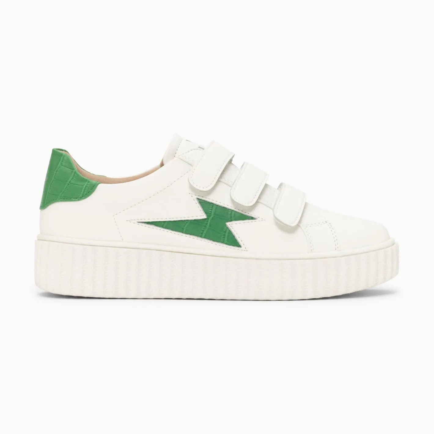 Vanessa Wu Baskets Eclair Elsa Blanc Et Vert Menthe Croco A Scratchs Outlet