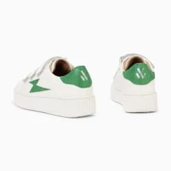 Vanessa Wu Baskets Eclair Elsa Blanc Et Vert Menthe Croco A Scratchs Outlet