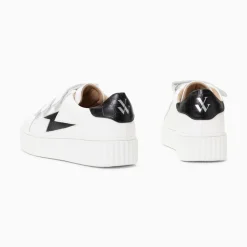 Vanessa Wu Baskets Eclair Elsa Blanc Et Noir Croco A Scratchs Online