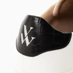 Vanessa Wu Baskets Eclair Elsa Blanc Et Noir Croco A Scratchs Online