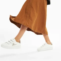 Vanessa Wu Baskets Eclair Eva Blanc Et Taupe Serpent A Scratchs Best