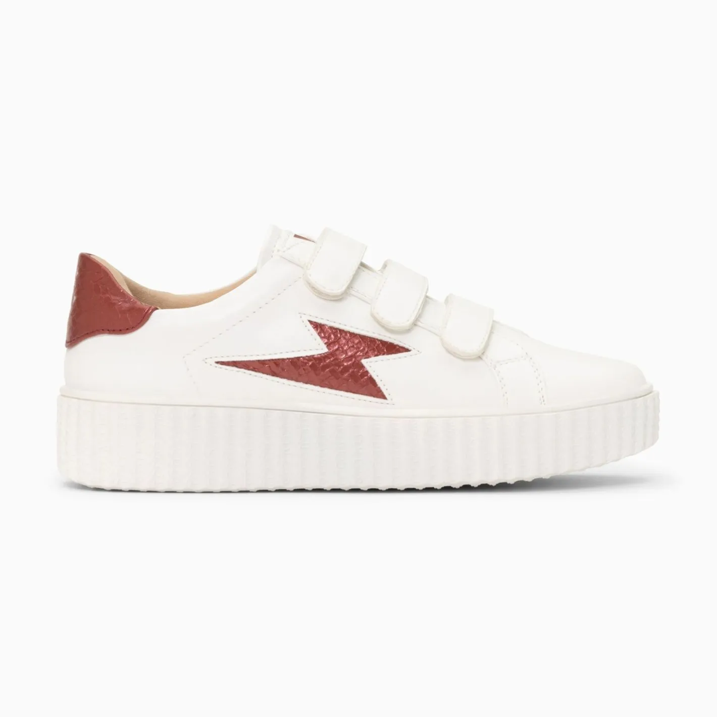 Vanessa Wu Baskets Eclair Eva Blanc Et Bordeaux Serpent A Scratchs Sale