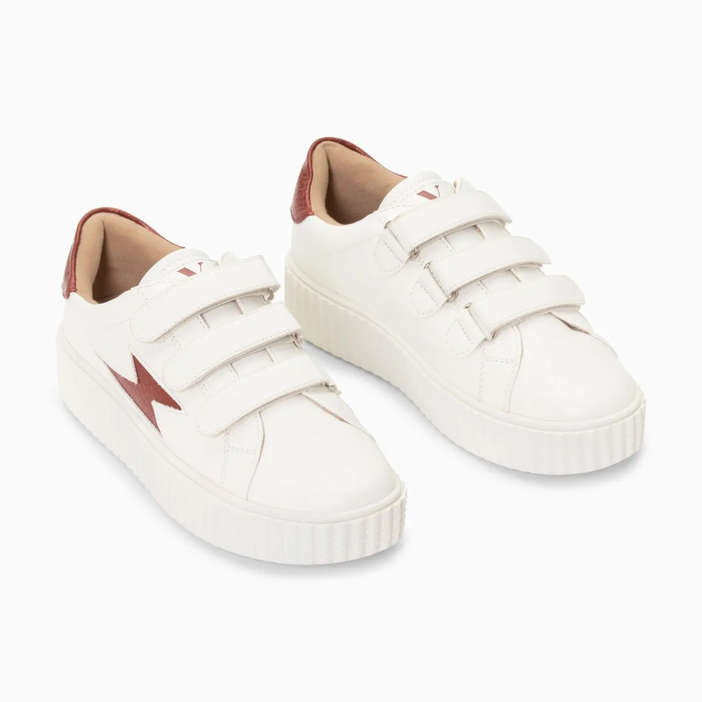 Vanessa Wu Baskets Eclair Eva Blanc Et Bordeaux Serpent A Scratchs Sale