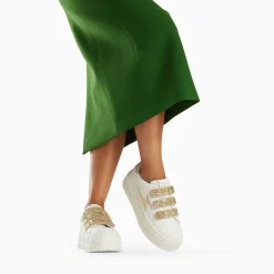 Vanessa Wu Baskets Eclair Eve Blanc Et Or A Plateforme Online