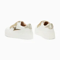 Vanessa Wu Baskets Eclair Eve Blanc Et Or A Plateforme Online