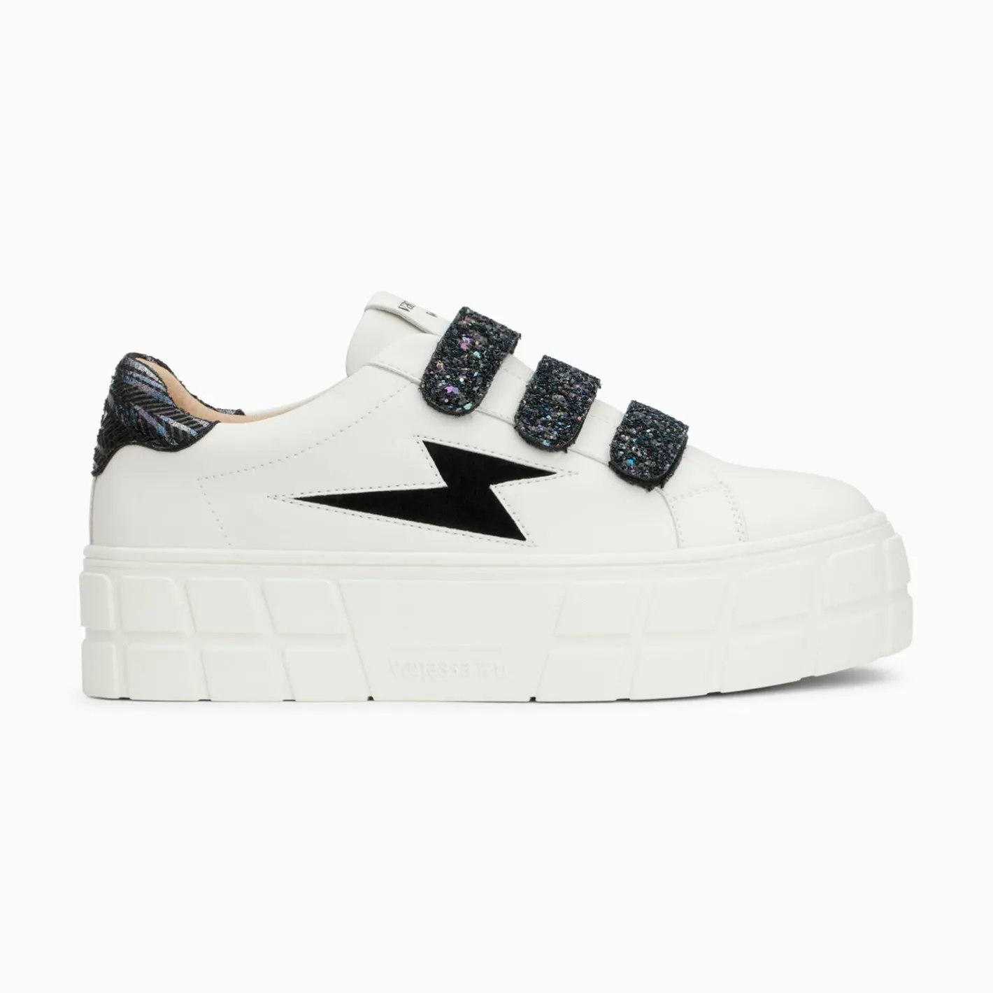 Vanessa Wu Baskets Eclair Eve Blanc Et Noir A Plateforme