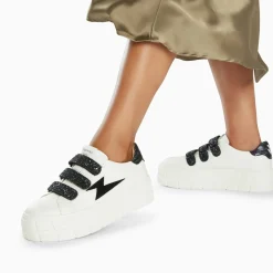 Vanessa Wu Baskets Eclair Eve Blanc Et Noir A Plateforme