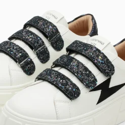 Vanessa Wu Baskets Eclair Eve Blanc Et Noir A Plateforme