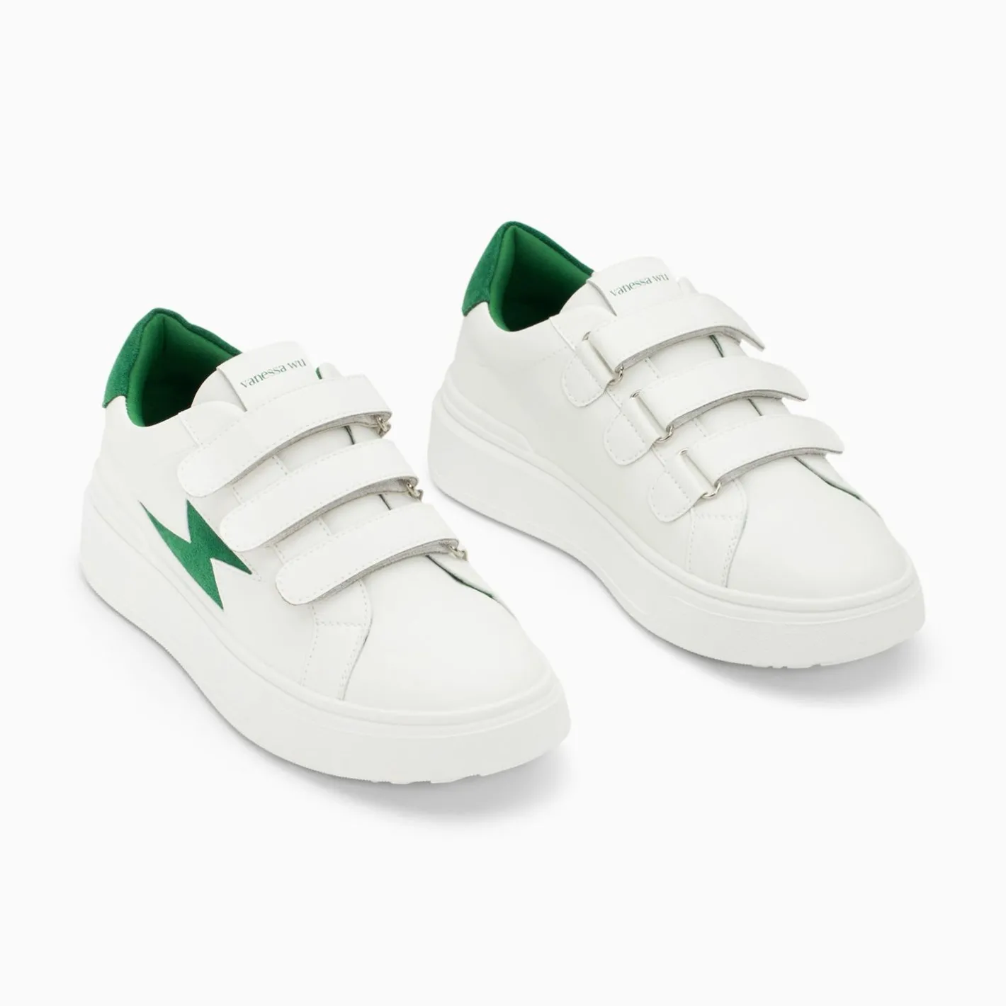 Vanessa Wu Baskets Eclair Fanny Blanc Et Vert A Scratchs Sale