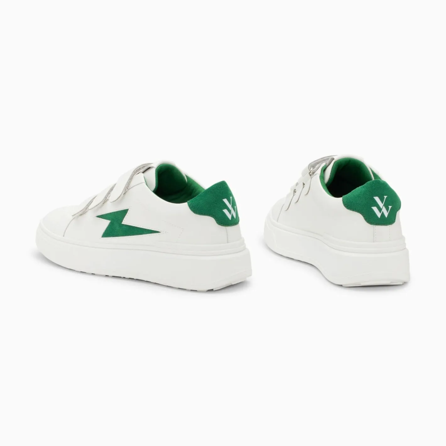 Vanessa Wu Baskets Eclair Fanny Blanc Et Vert A Scratchs Sale