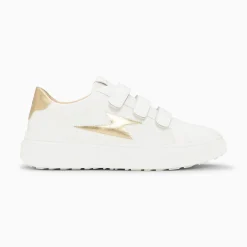 Vanessa Wu Baskets Eclair Fanny Blanc Et Or A Scratchs New