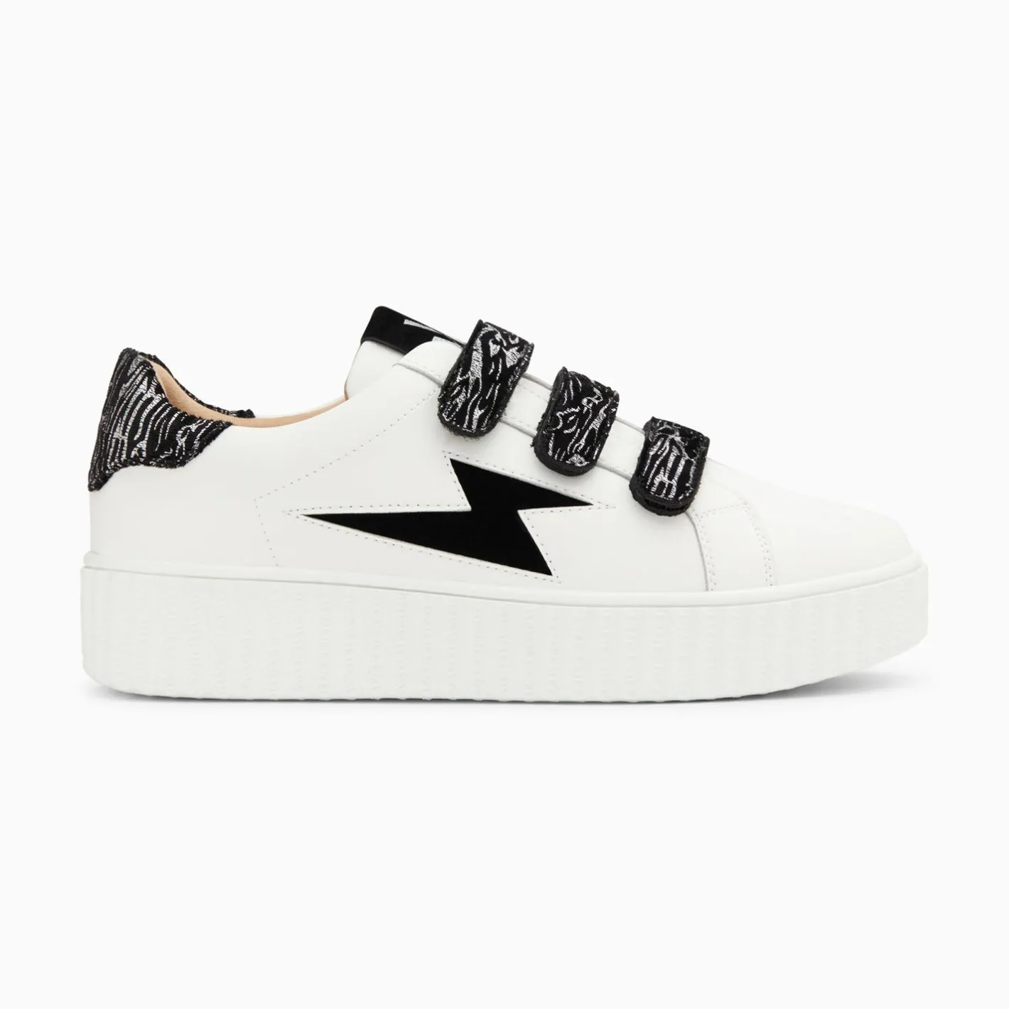 Vanessa Wu Baskets Eclair Ingrid Blanc Et Noir Zebre A Scratchs Hot