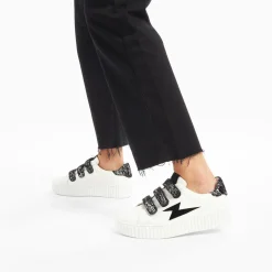 Vanessa Wu Baskets Eclair Ingrid Blanc Et Noir Zebre A Scratchs Hot