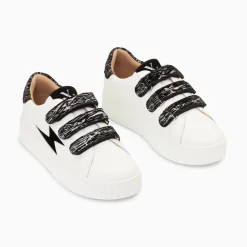 Vanessa Wu Baskets Eclair Ingrid Blanc Et Noir Zebre A Scratchs Hot