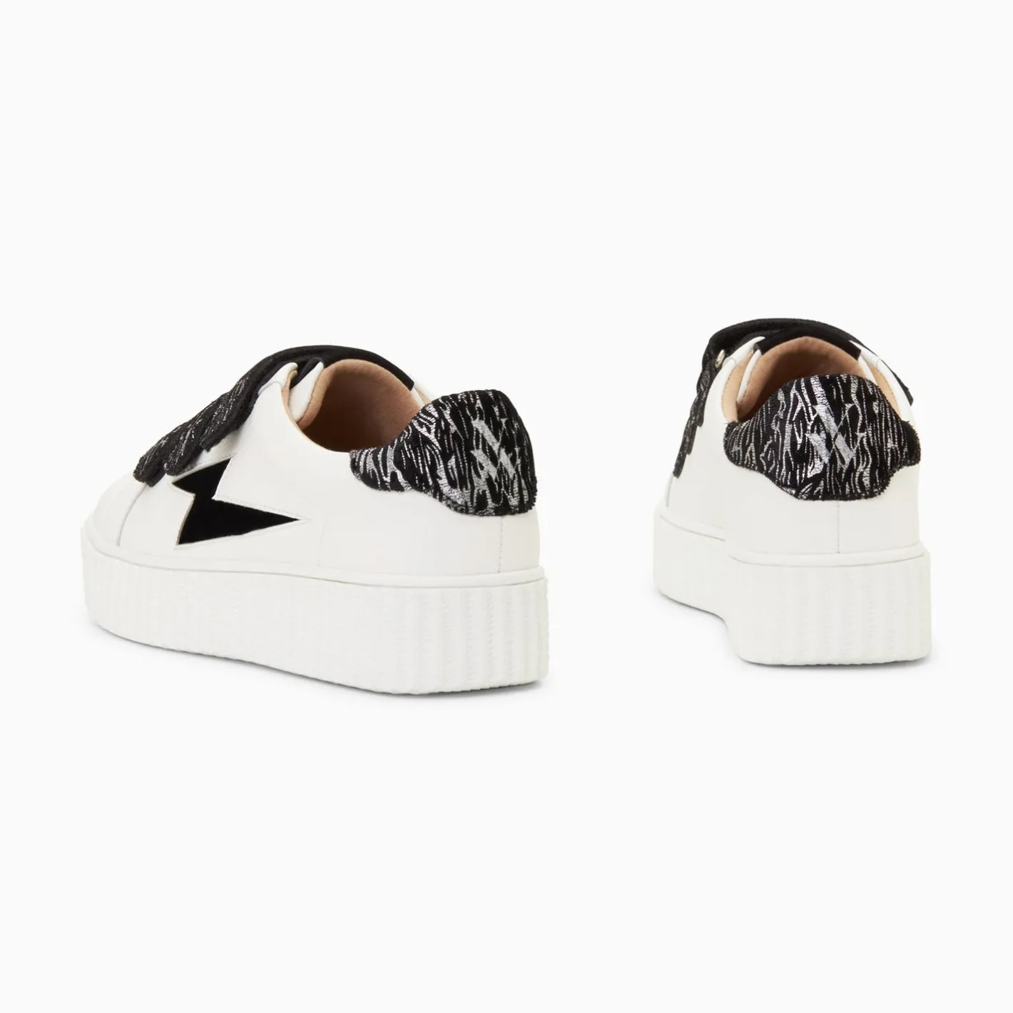 Vanessa Wu Baskets Eclair Ingrid Blanc Et Noir Zebre A Scratchs Hot