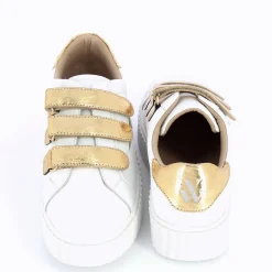 Vanessa Wu Baskets Eclair Jane Blanches En Cuir A Scratchs Or Best