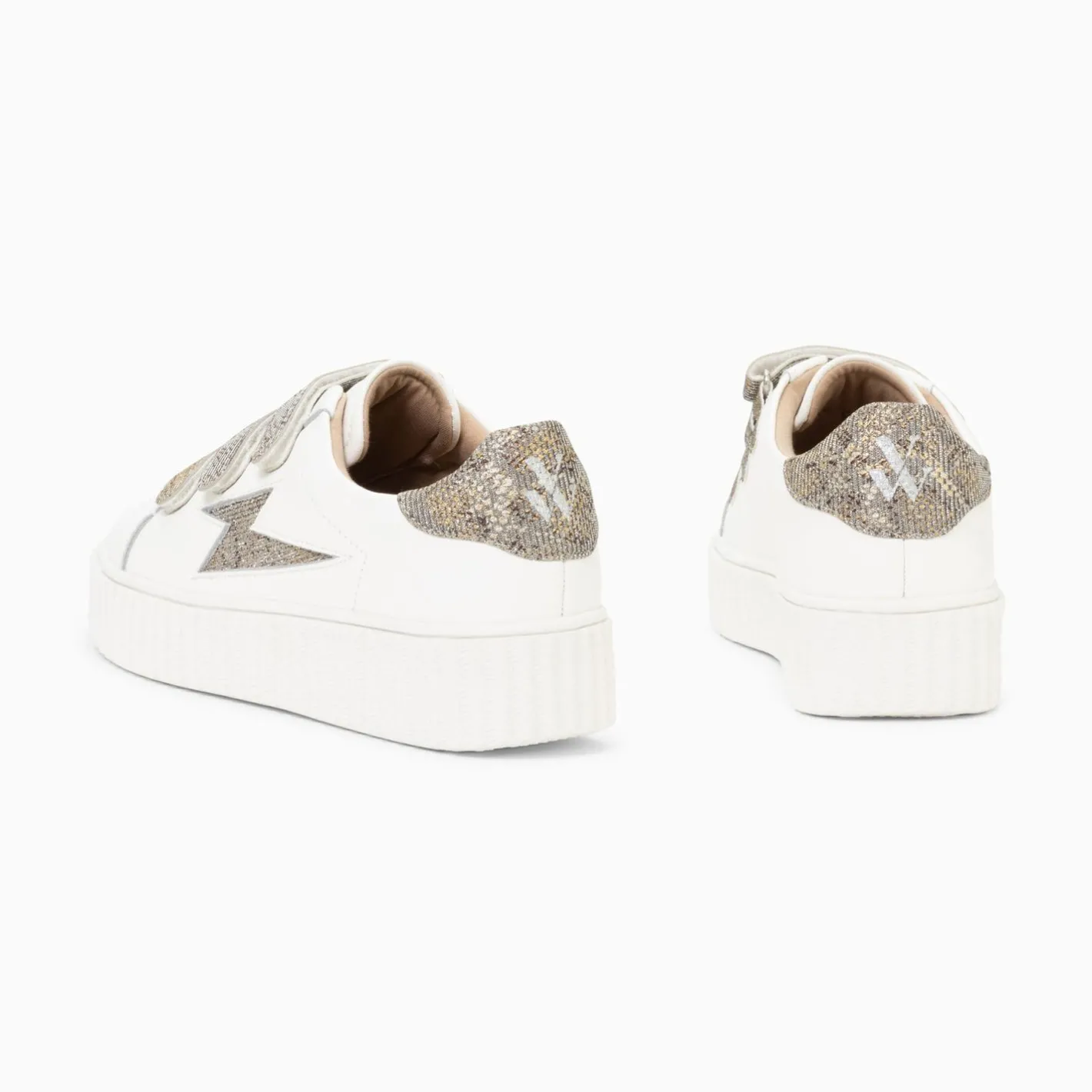 Vanessa Wu Baskets Eclair Jane Blanches En Cuir A Scratchs Anthracite Sale