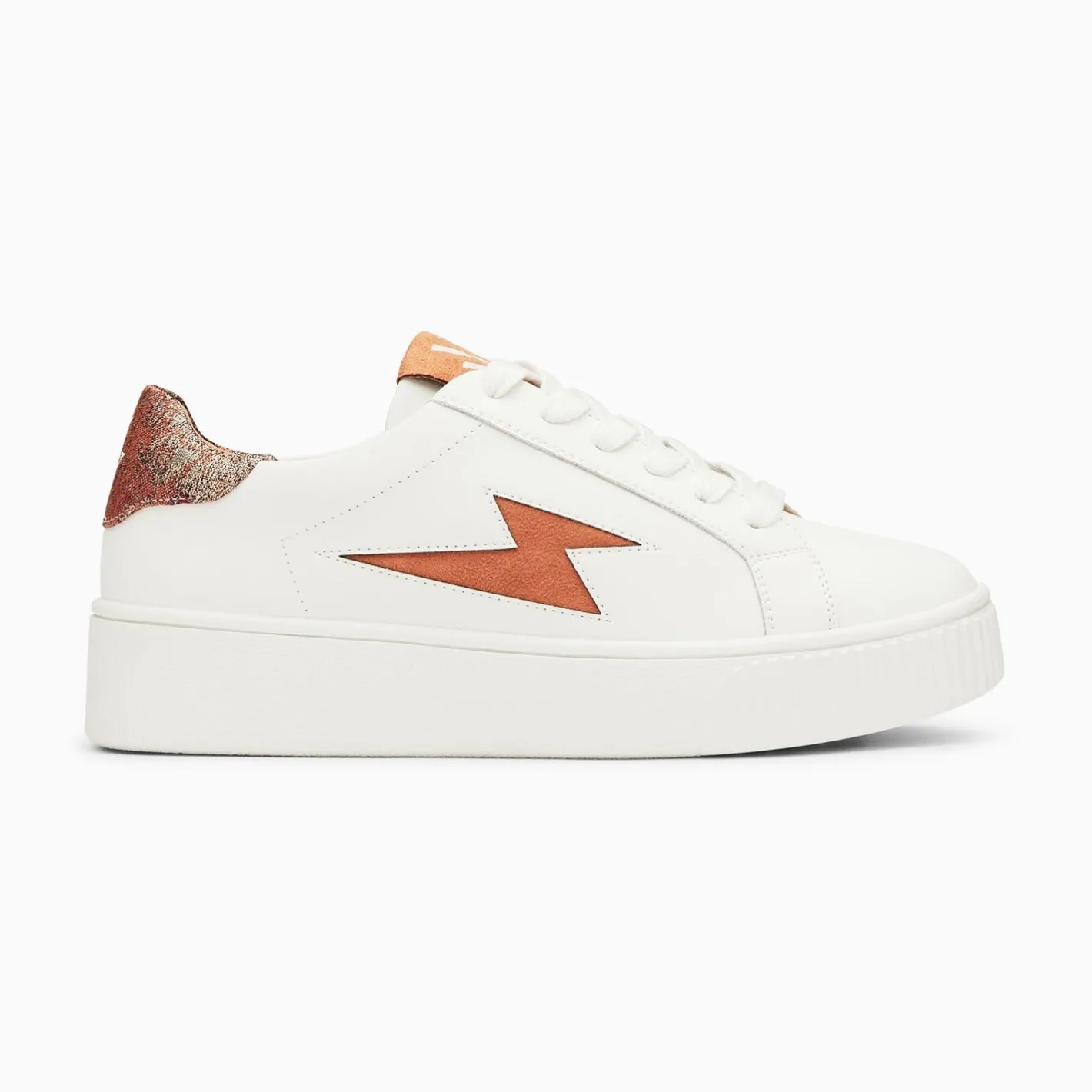 Vanessa Wu Baskets Eclair Joy Blanc Et Ocre A Lacets