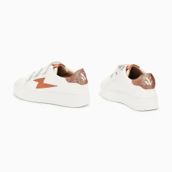 Vanessa Wu Baskets Eclair Joy Blanc Et Ocre A Lacets