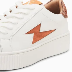 Vanessa Wu Baskets Eclair Joy Blanc Et Ocre A Lacets