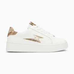 Vanessa Wu Baskets Eclair Joy Blanc Et Or A Lacets Sale