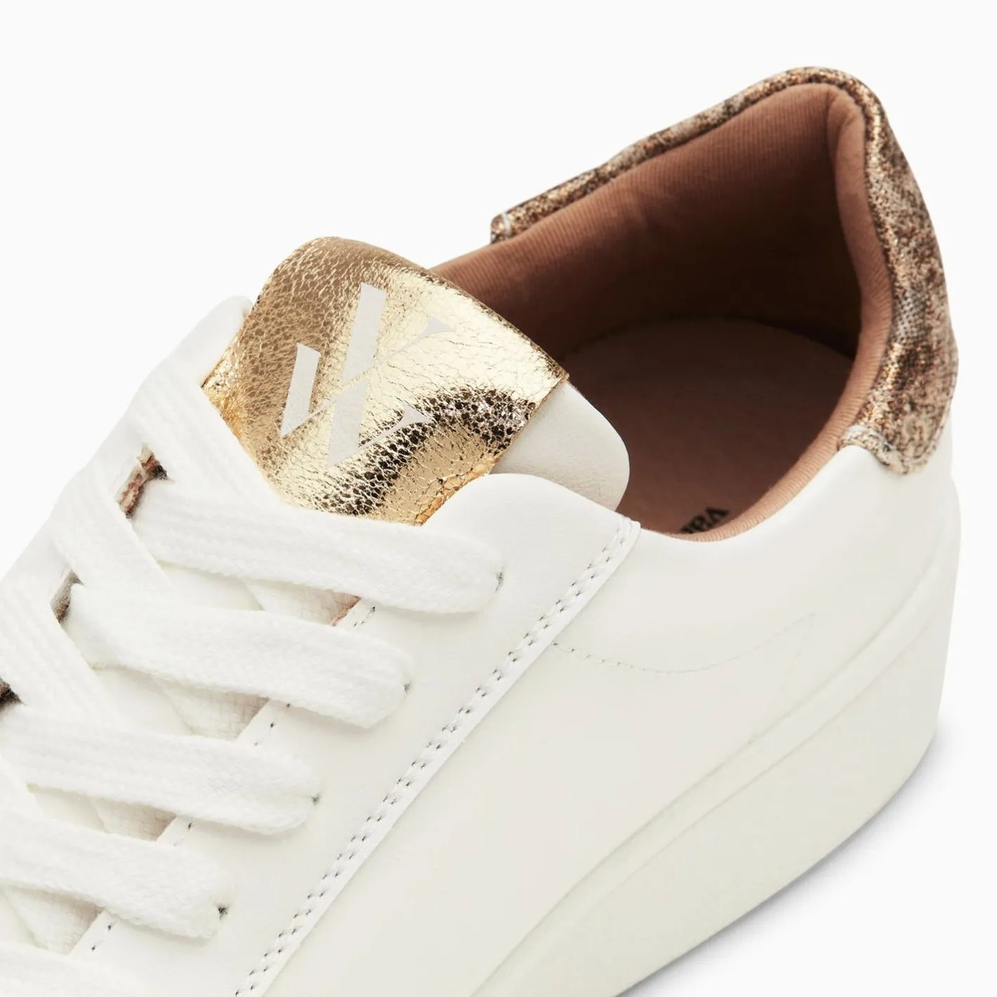 Vanessa Wu Baskets Eclair Joy Blanc Et Or A Lacets Sale