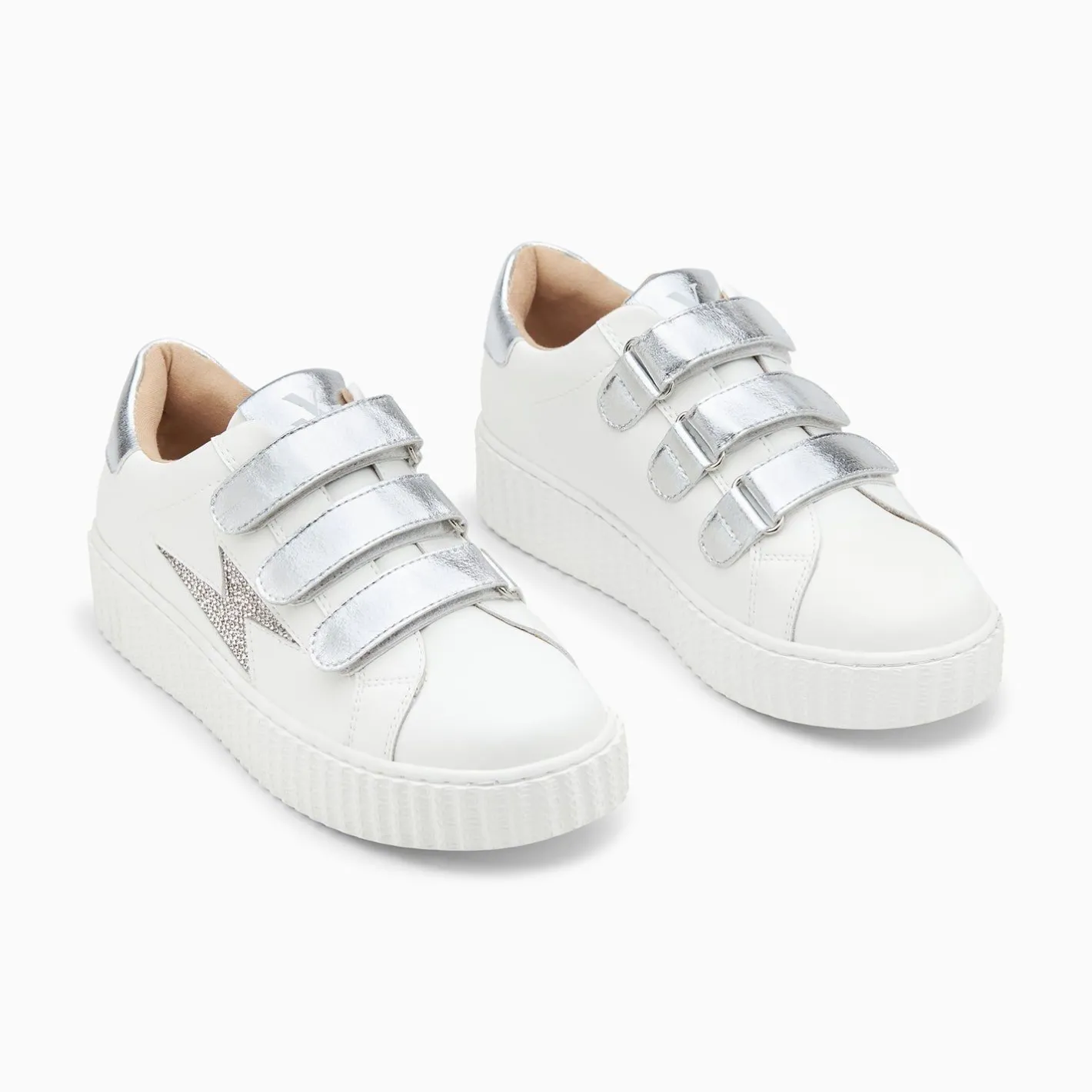 Vanessa Wu Baskets Eclair Kandia Blanc Et Argent A Scratchs Online