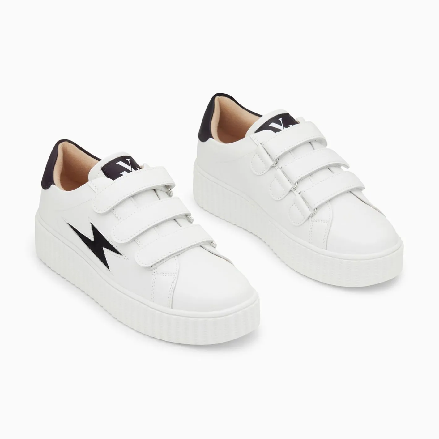 Vanessa Wu Baskets Eclair Larissa Blanc Et Noir Satin A Scratchs Outlet
